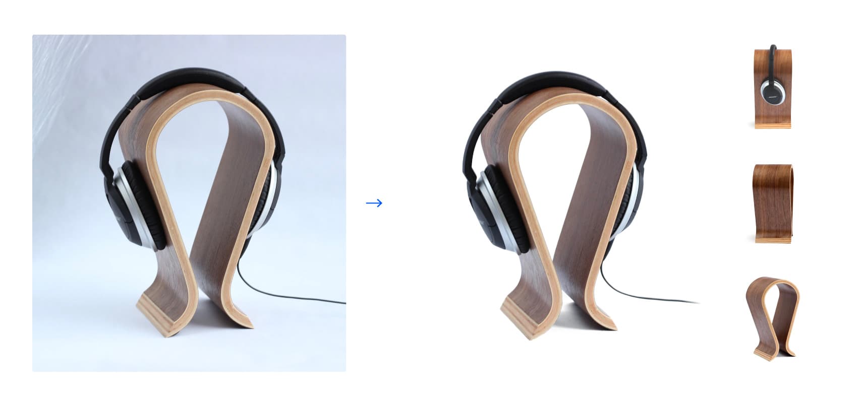 Our photo setup with a tripod, and a propped up reflector