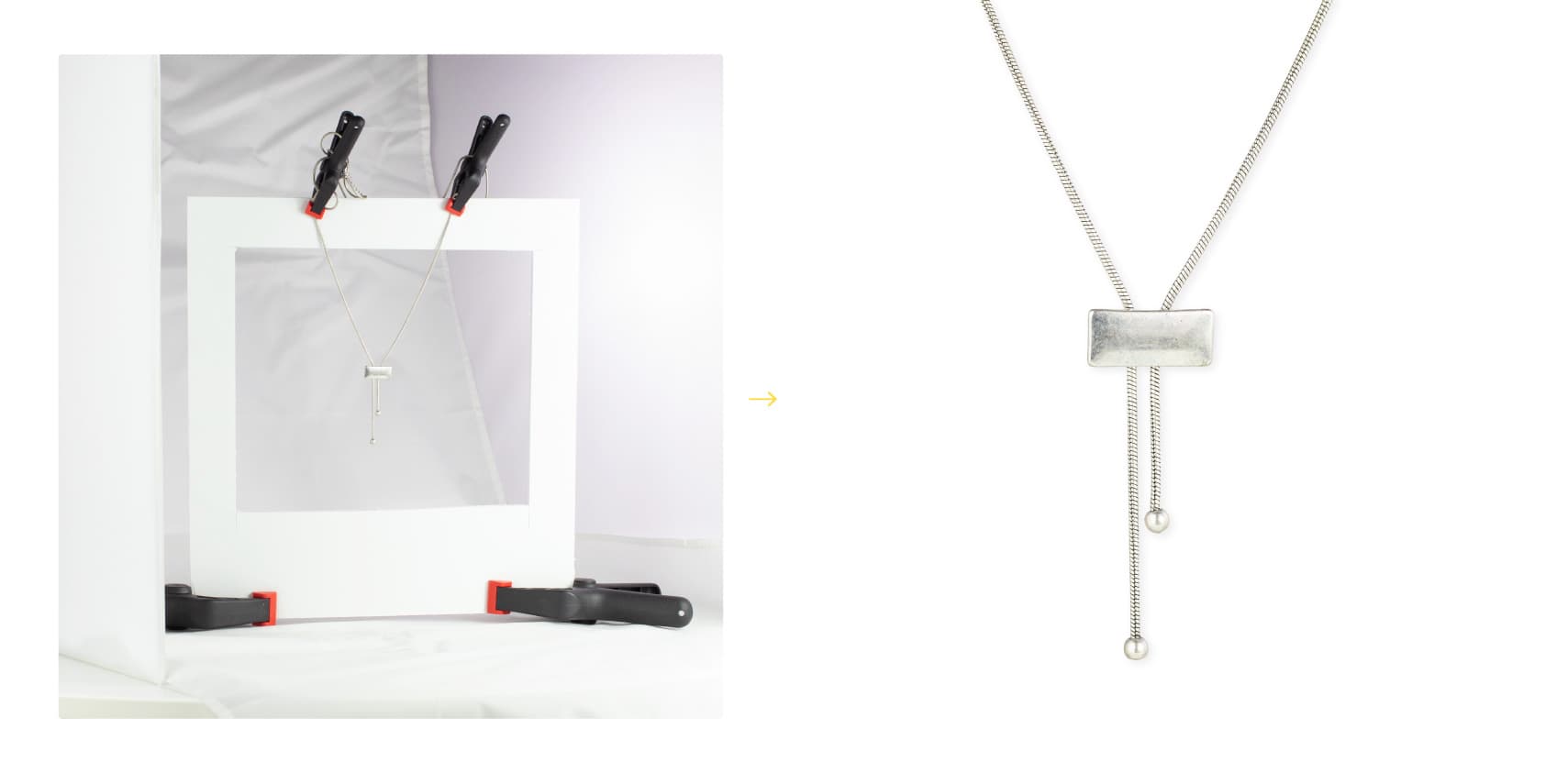 how we staged a pendant necklace for photography