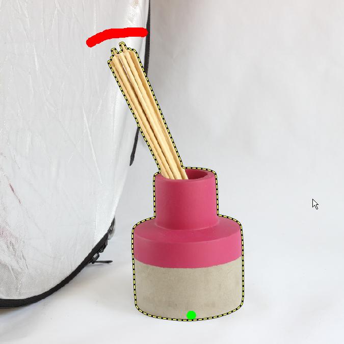 Original tutorial image with marks