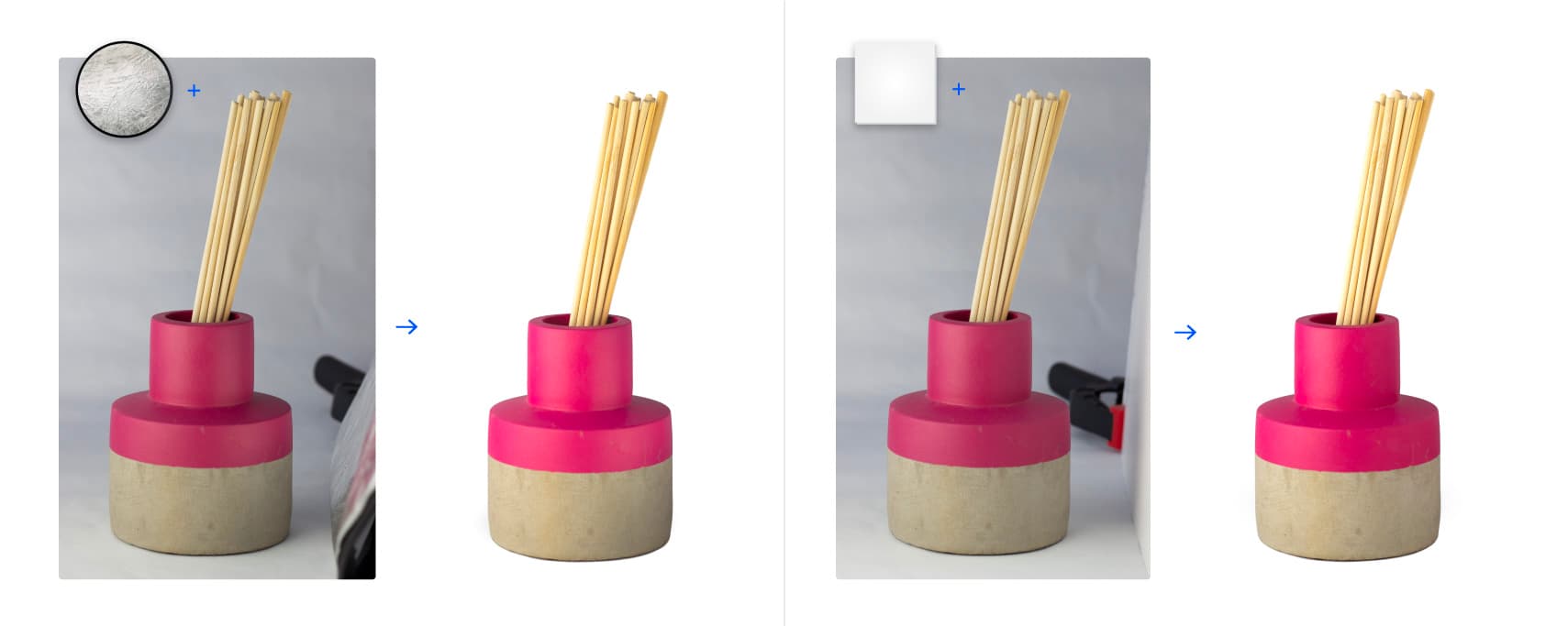 Using a reflector vs foam core in photo for bouncing light